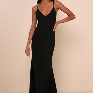 Lulus Infinite Glory Black Maxi Dress - Size S
